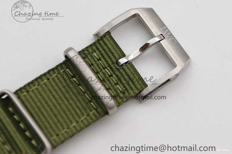 MIROTIME 0126 FastDry Mark XVIII “TRIBUTE TO MARK XI” IW327007 M+F 1:1 Best Edition Black Dial on Green Nylon Strap A 7050